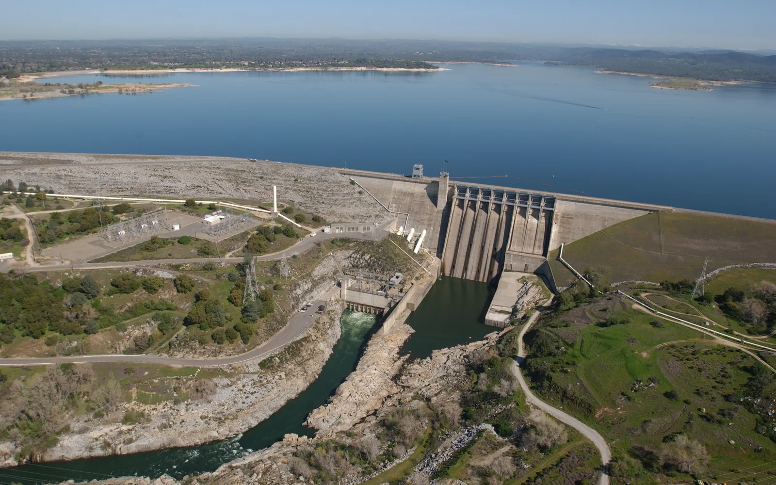 Folsom Dam and Lake from above